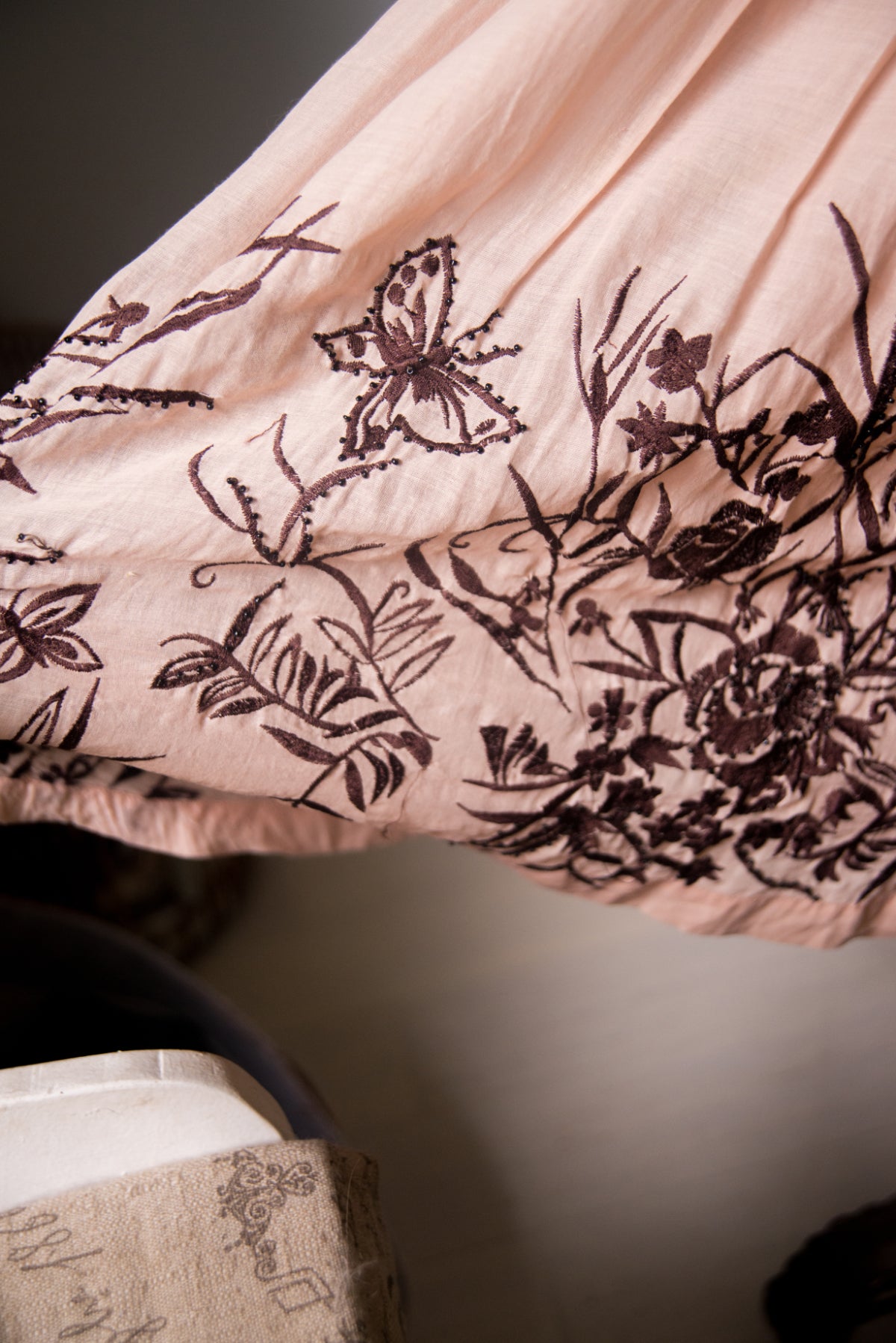 Pink Embroidered Anthropologie Skirt - Size 4