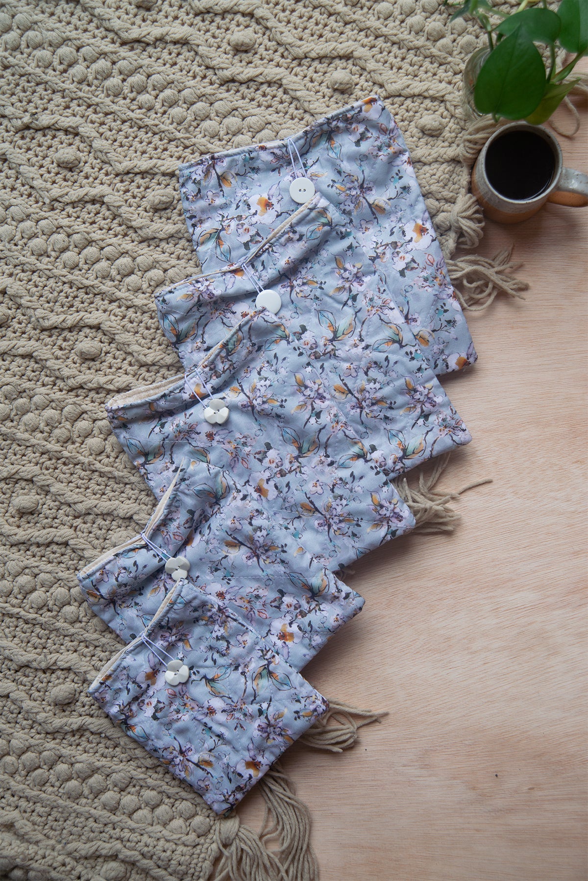 Blue Floral Book Sleeve