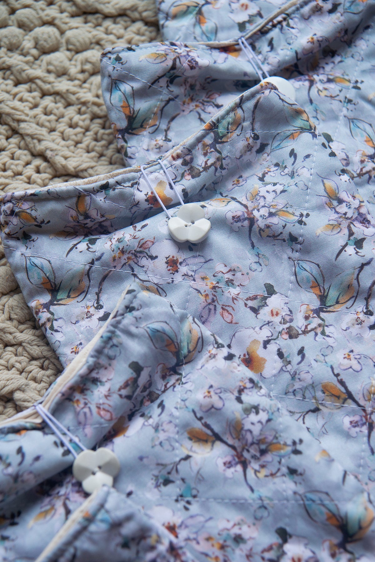 Blue Floral Book Sleeve