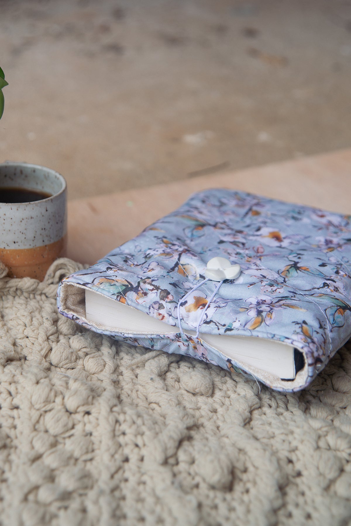 Blue Floral Book Sleeve