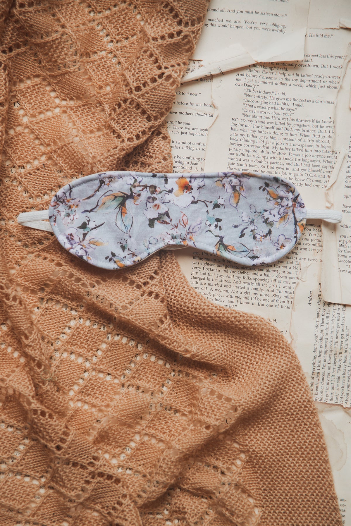 Blue Floral Sleep Mask