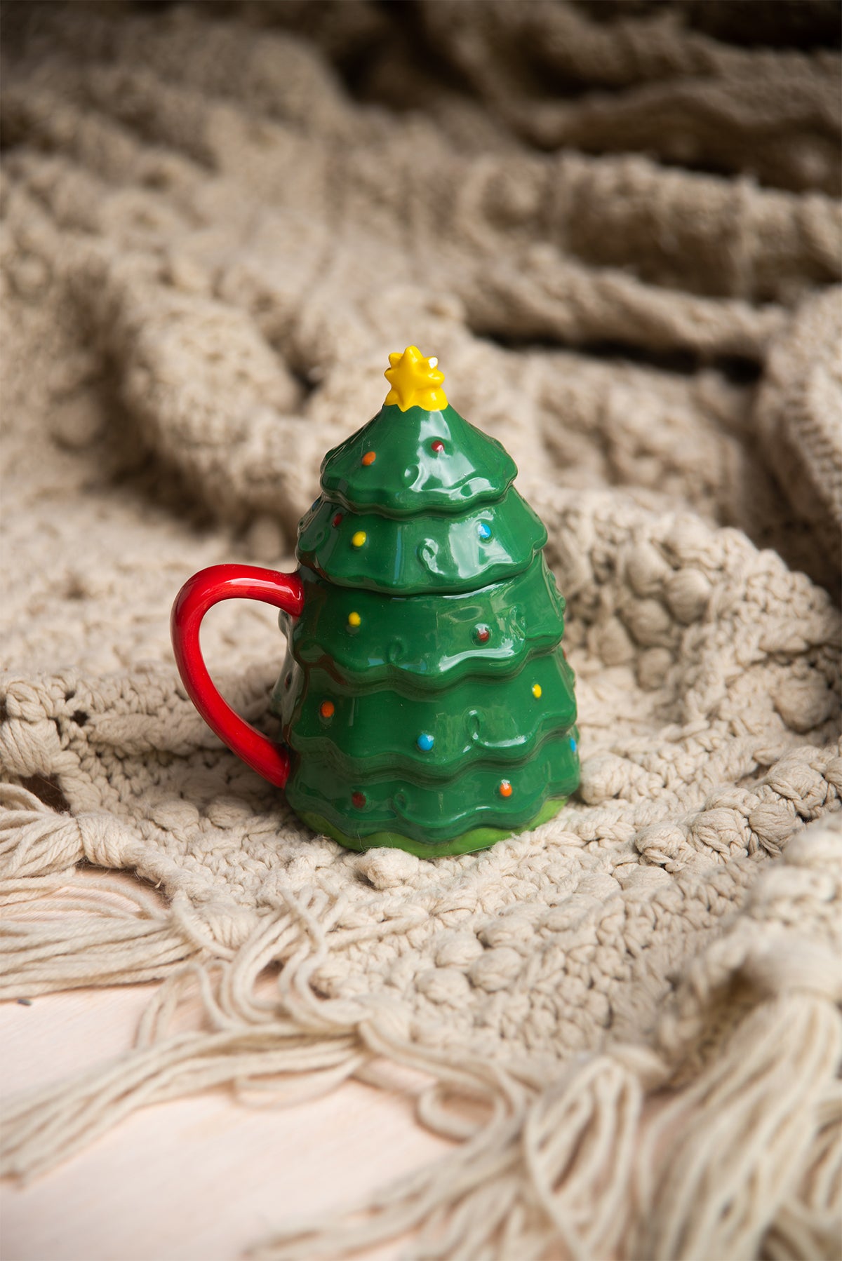 Christmas Tree Mug with Lid