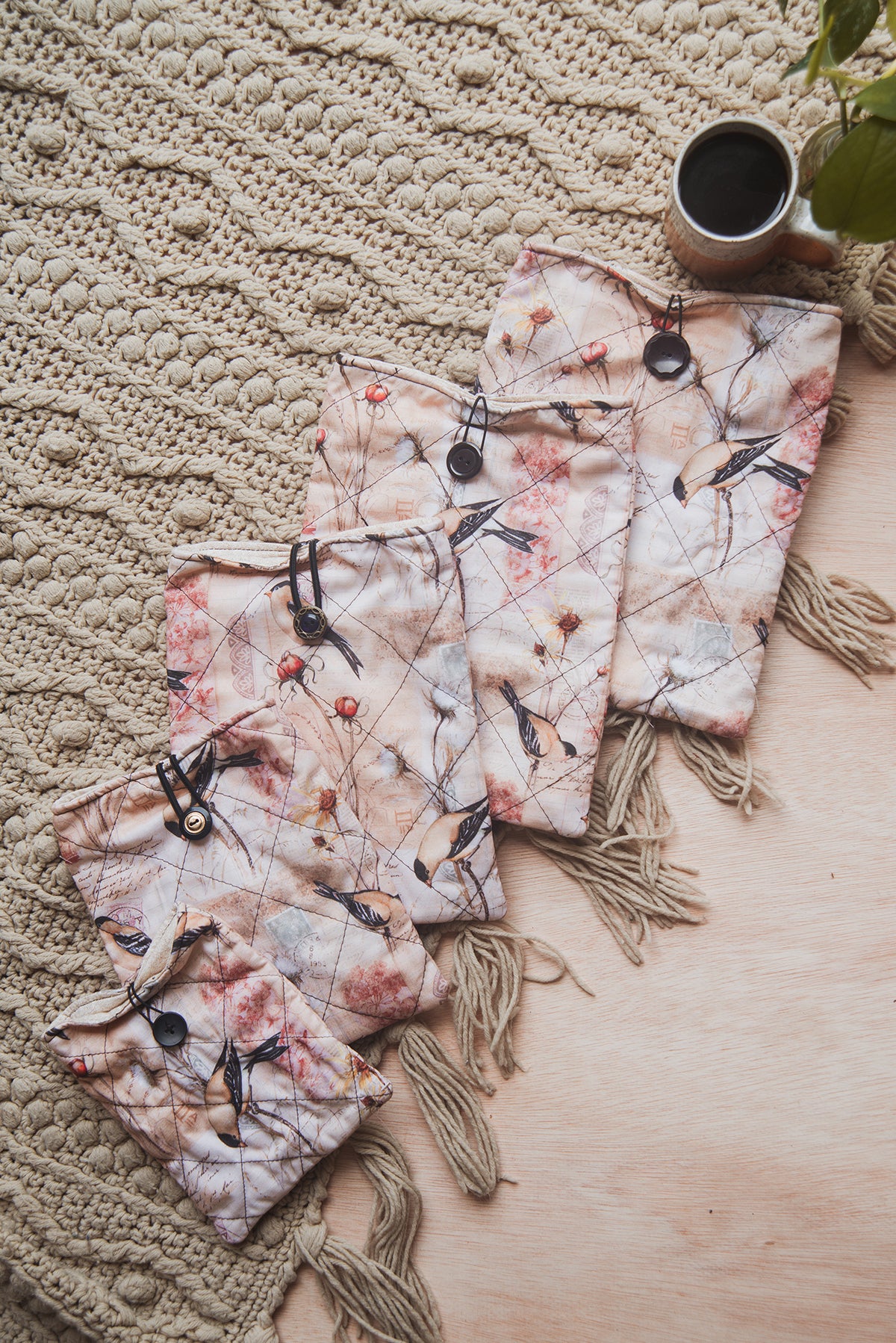 Finch on Cotton Stalk Book Sleeve