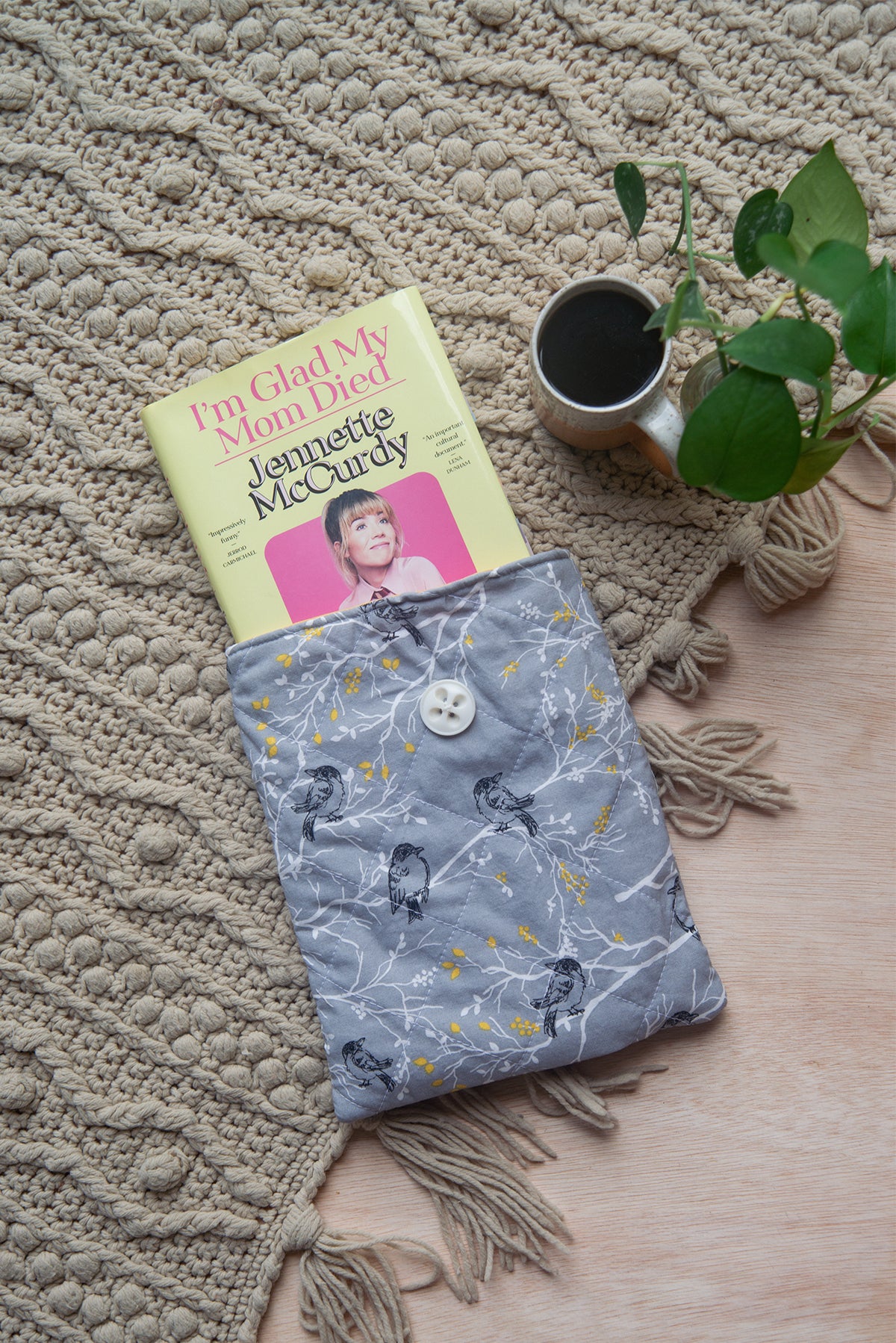 Grey Bird Book Sleeve