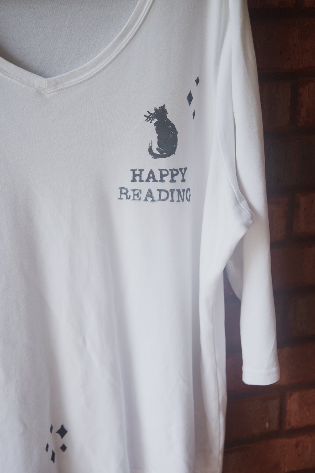 Happy Reading Cat Tee - Size G