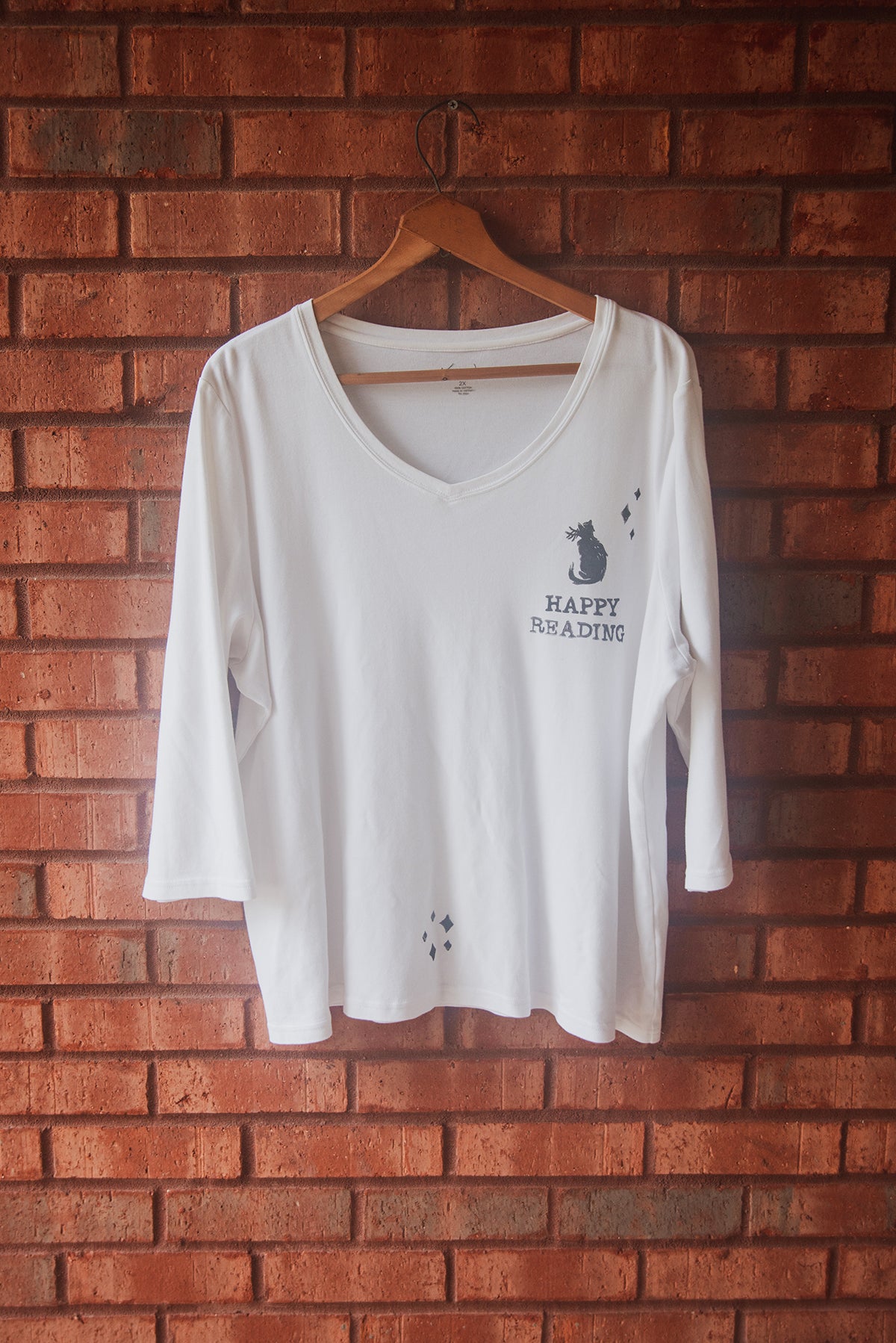 Happy Reading Cat Tee - Size G