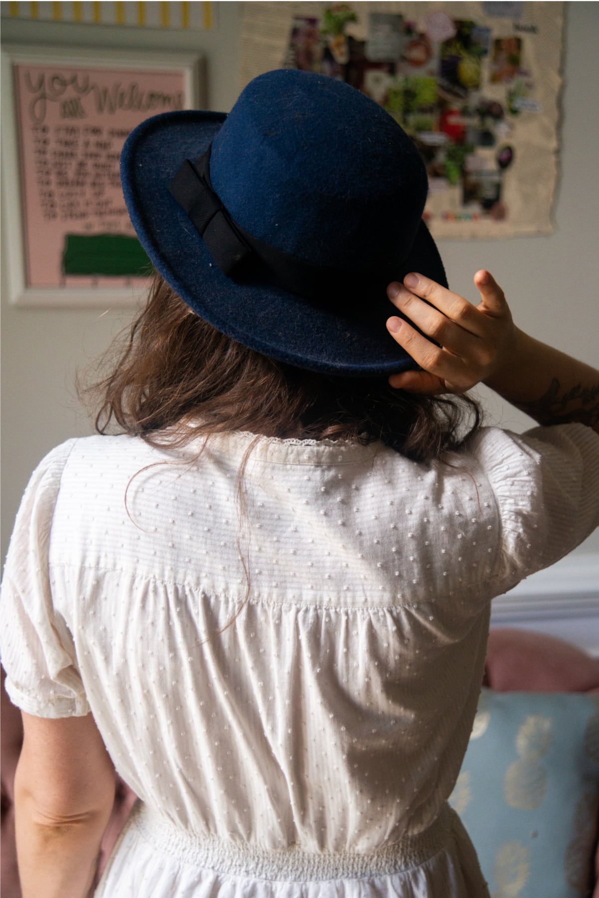 Felted Navy Hat