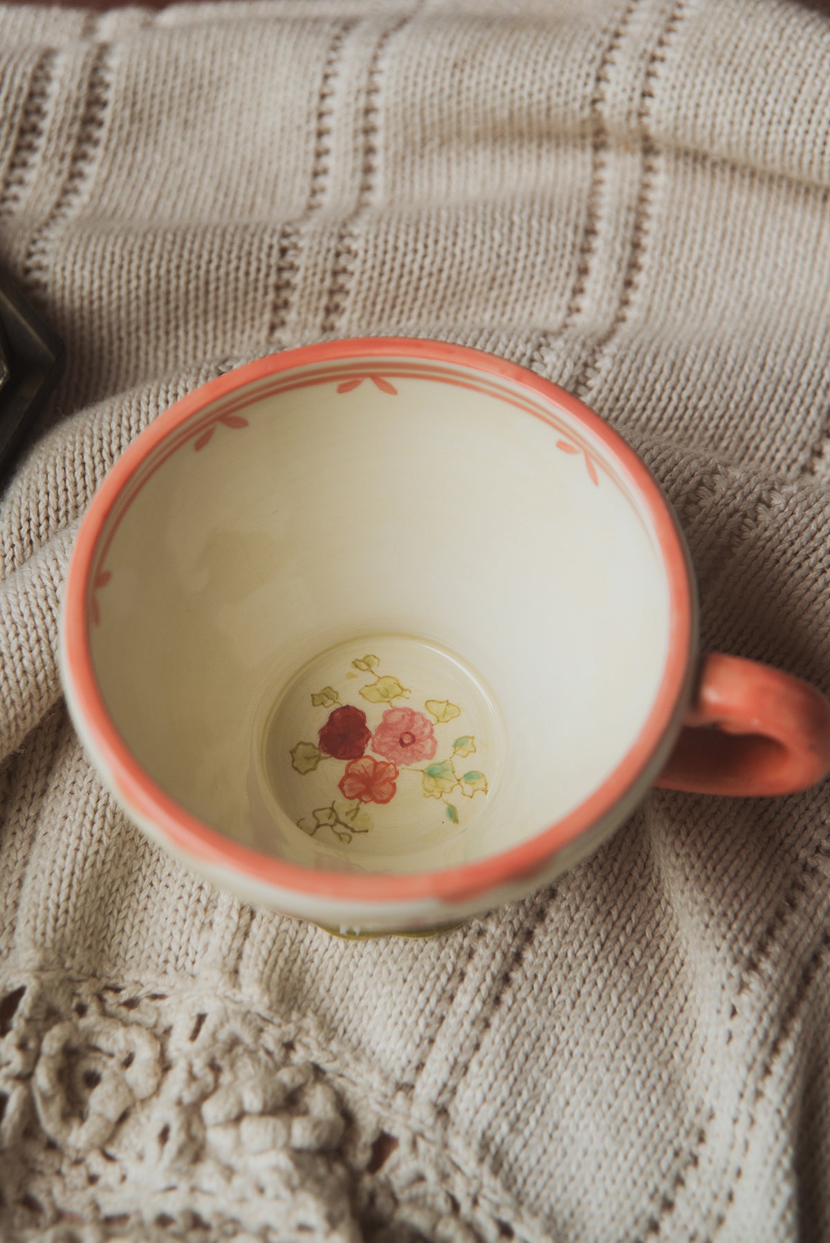 Orange Floral Teapot & Cup Set