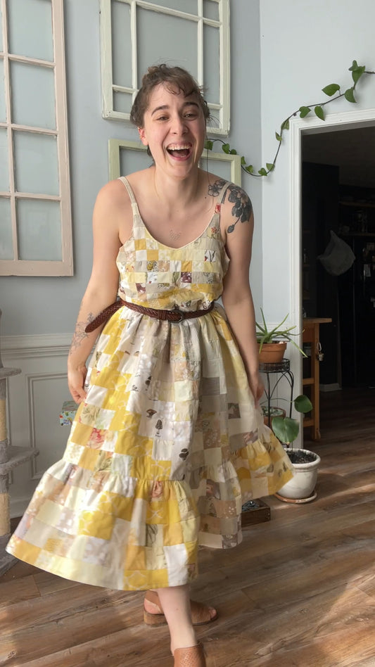 Zero Waste, Quilted Olive Dress - Medium / Large