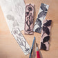 Handmade, Linocut Bookmarks: 2x7