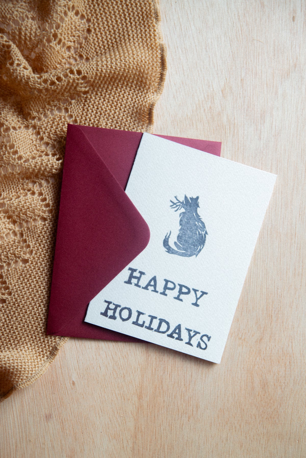 Handmade, Linocut Print Card: The Reader