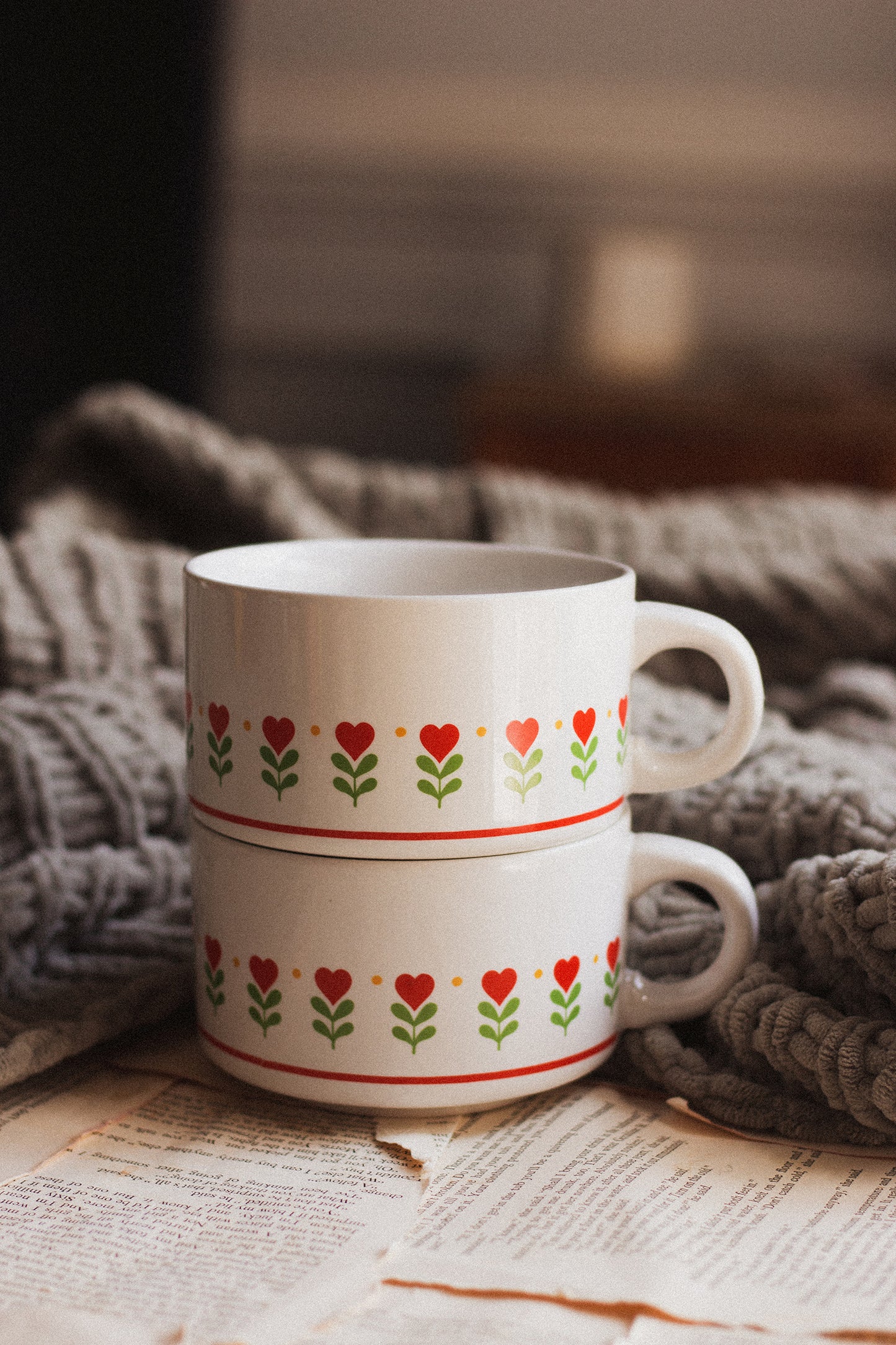 Floral Hearts Mug (Set of 2)