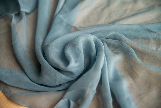 Crinkle Silk Chiffon - Blue Grey