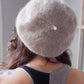 Hand Knit Cream Wool Beret
