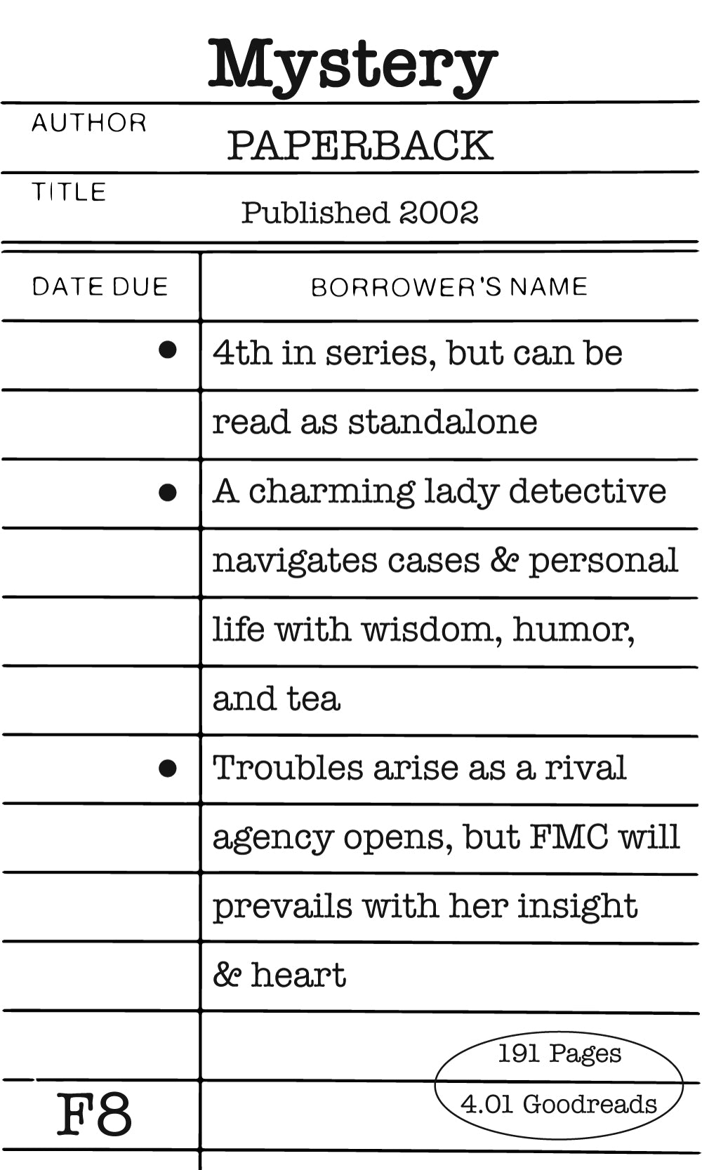 Surprise Date with a Book (Mystery/ Thriller)
