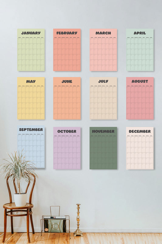 A3, 11" x 17" Undated Wall Calendar PDF