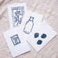 Block Printed Cards on Handmade Paper