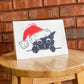 Handmade, Linocut Print Card: Holiday Cat