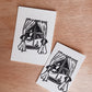 Handmade, Linocut Print Card: Winter Evening