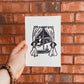 Handmade, Linocut Print Card: Winter Evening