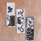 Handmade, Linocut Bookmarks: 2"x6"