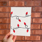 Handmade, Linocut Print Card: Holiday Lights