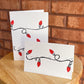 Handmade, Linocut Print Card: Holiday Lights