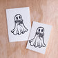 Handmade, Linocut Print Card: Boo Ghost