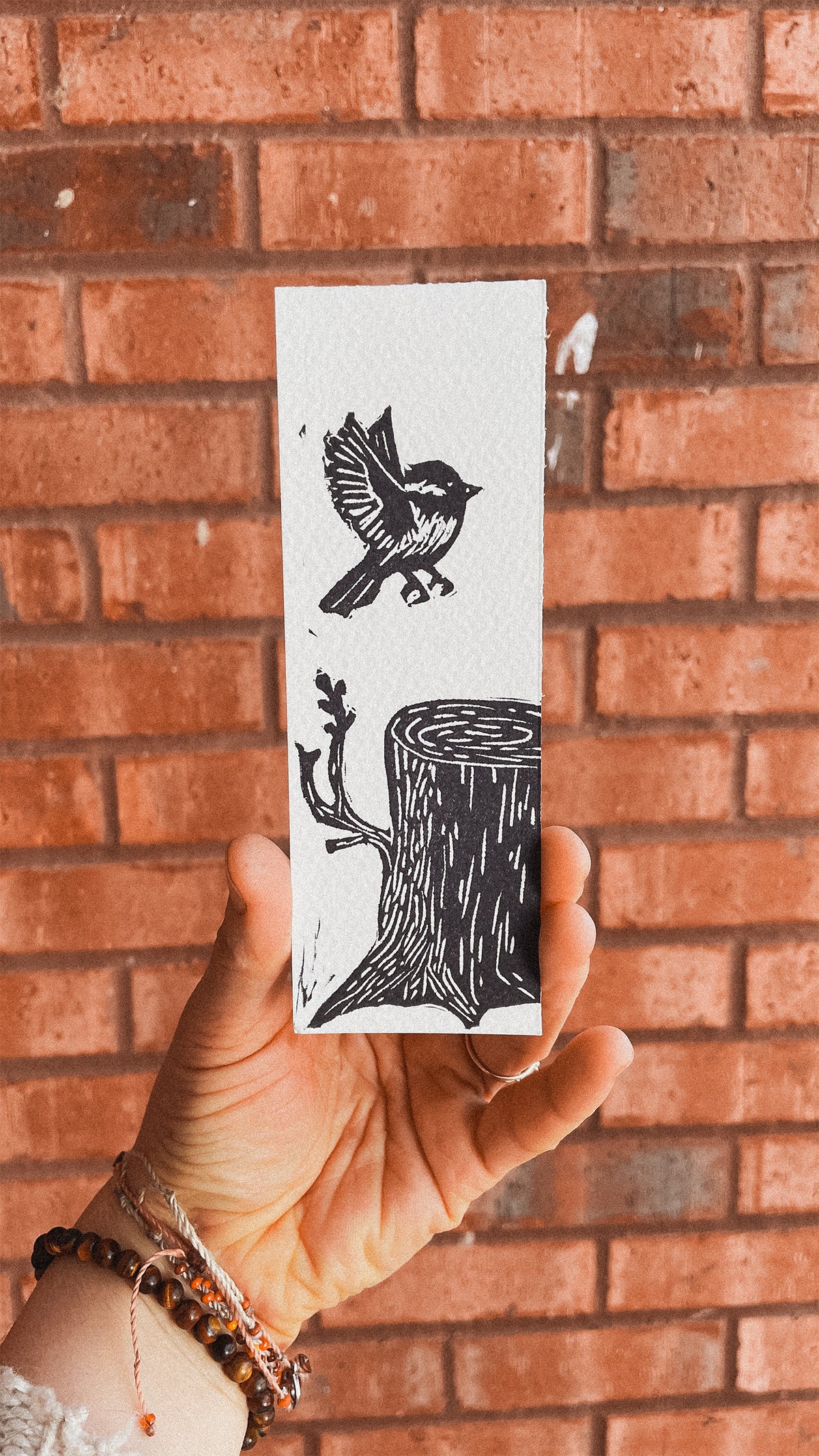 Handmade, Linocut Bookmarks: 2"x6"