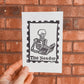 Handmade, Linocut Print Card: The Reader