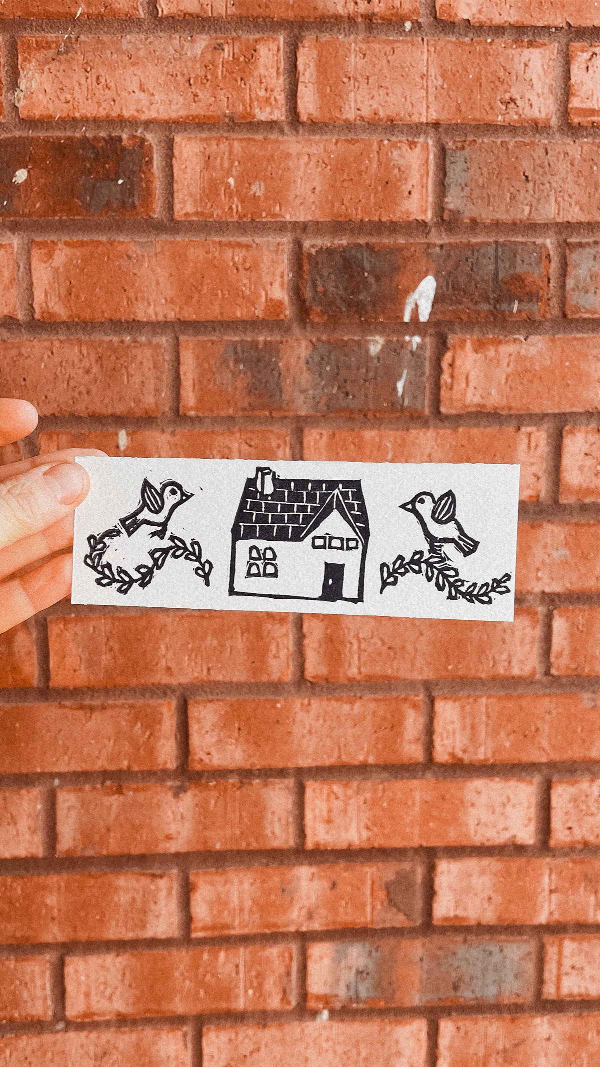 Handmade, Linocut Bookmarks: 2"x6"