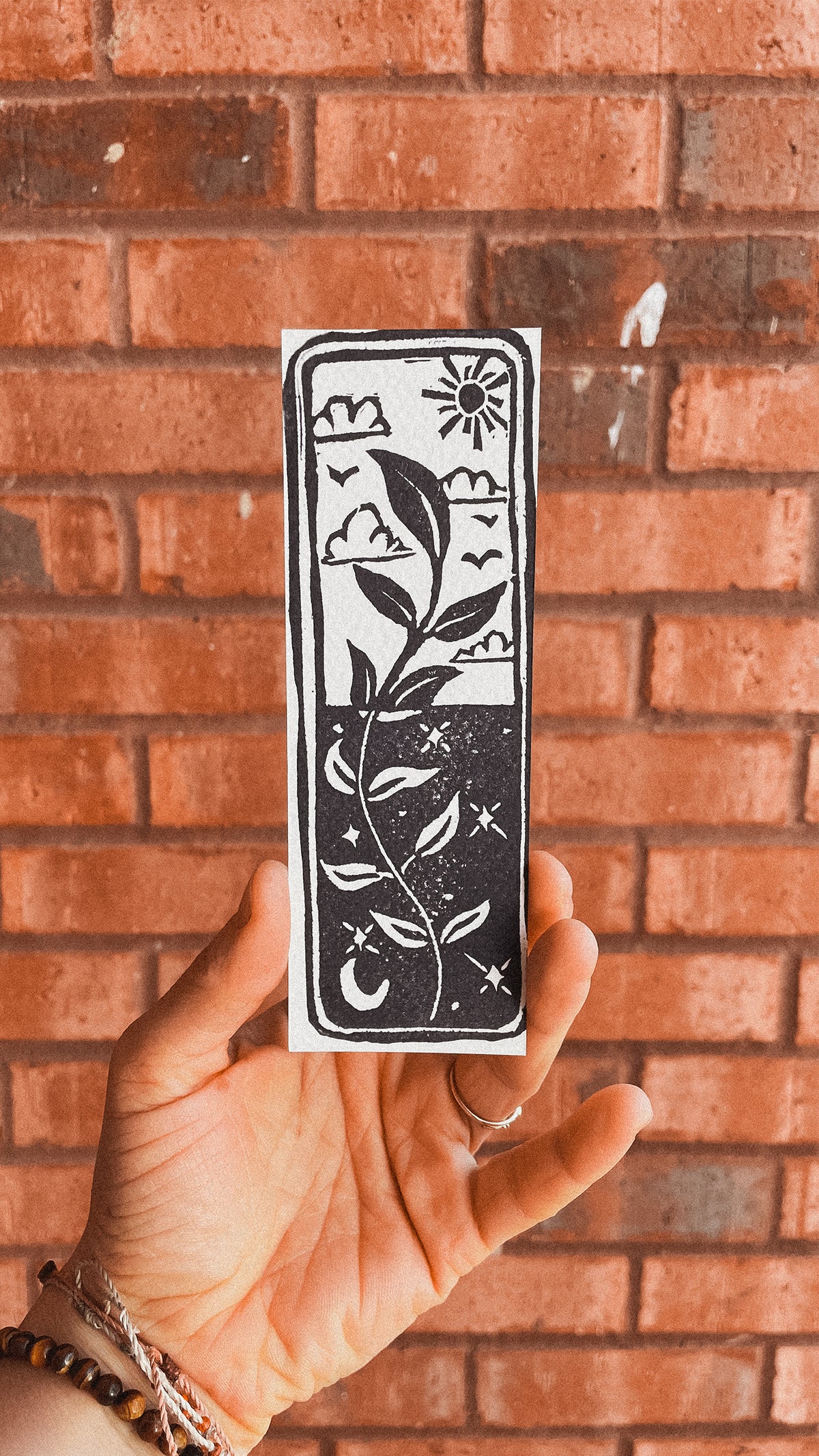 Handmade, Linocut Bookmarks: 2"x6"