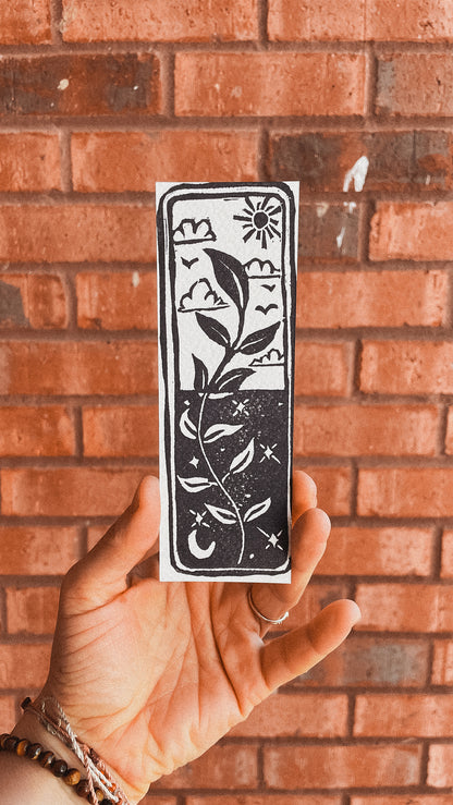 Handmade, Linocut Bookmarks: 2"x6"