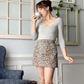 Leopard Printed Mini Skirt - Medium