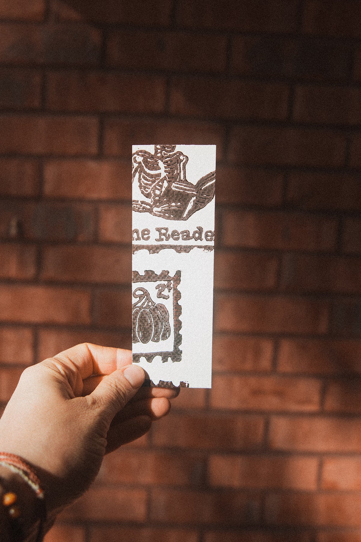 Handmade, Linocut Bookmarks: Halloween 2"x 6"