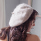 Hand Knit Cream Wool Beret
