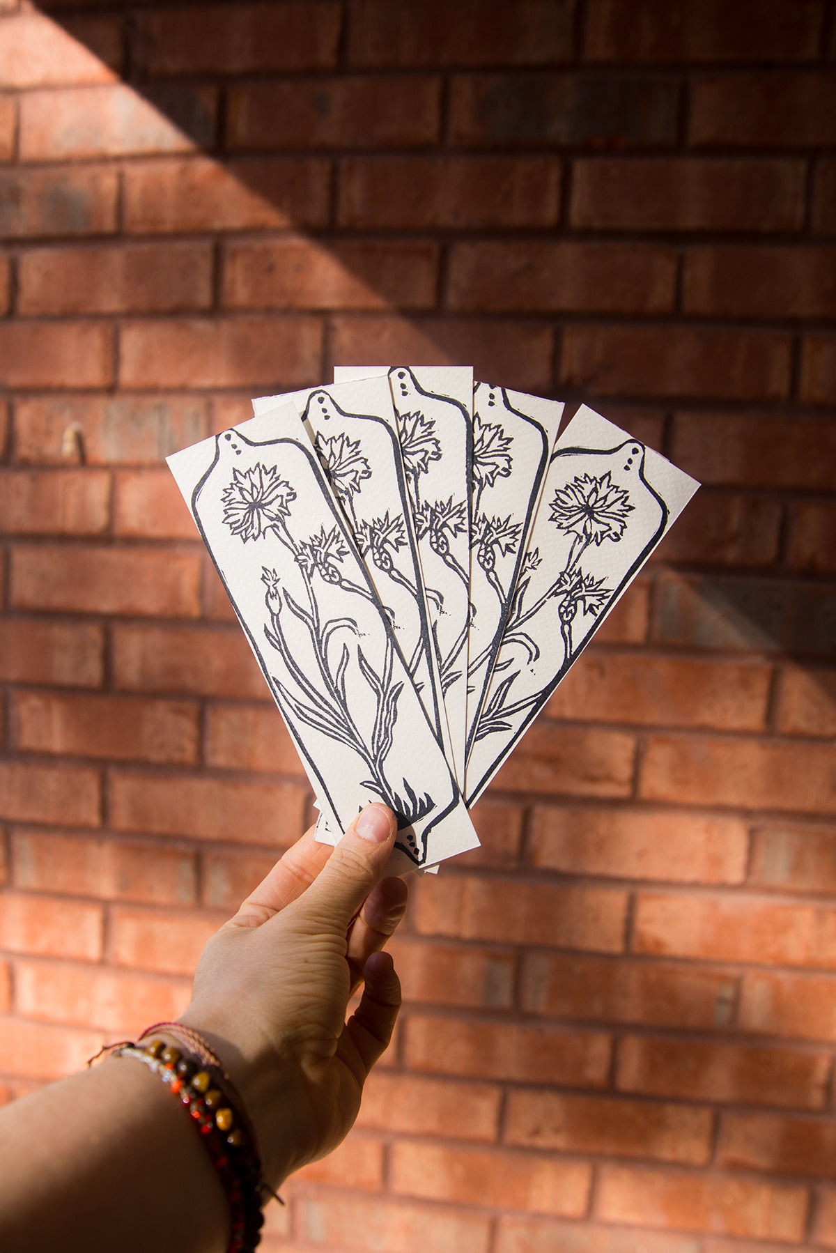 Handmade, Linocut Bookmarks: 2"x7"