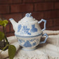 Blue Floral Tea Pot & Mug Set