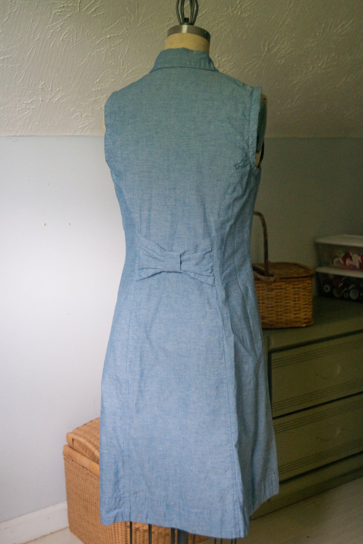 Button Up Chambray Dress - SMALL/ MEDIUM