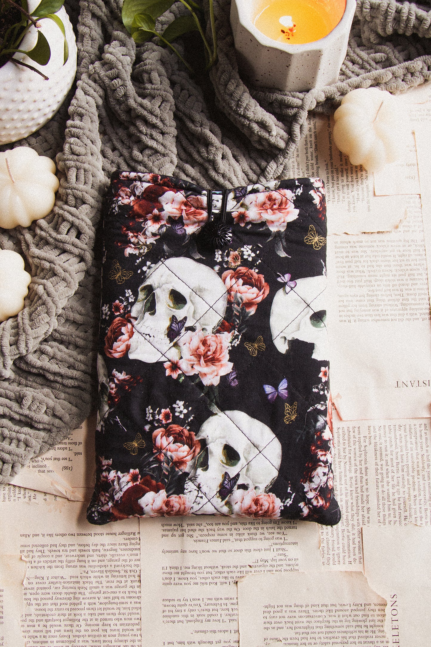 Skulls & Peonies Book Sleeve