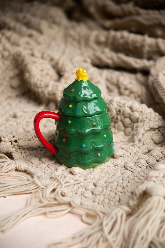 Christmas Tree Mug with Lid