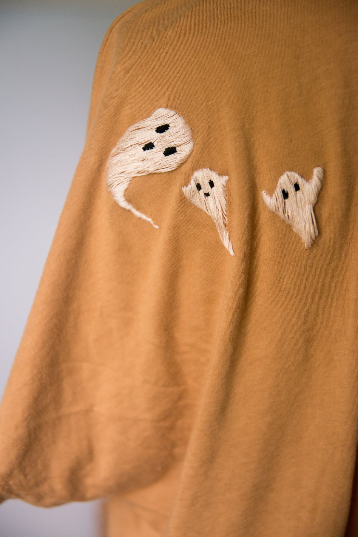 Hand Embroidered Ghost Tee - Medium