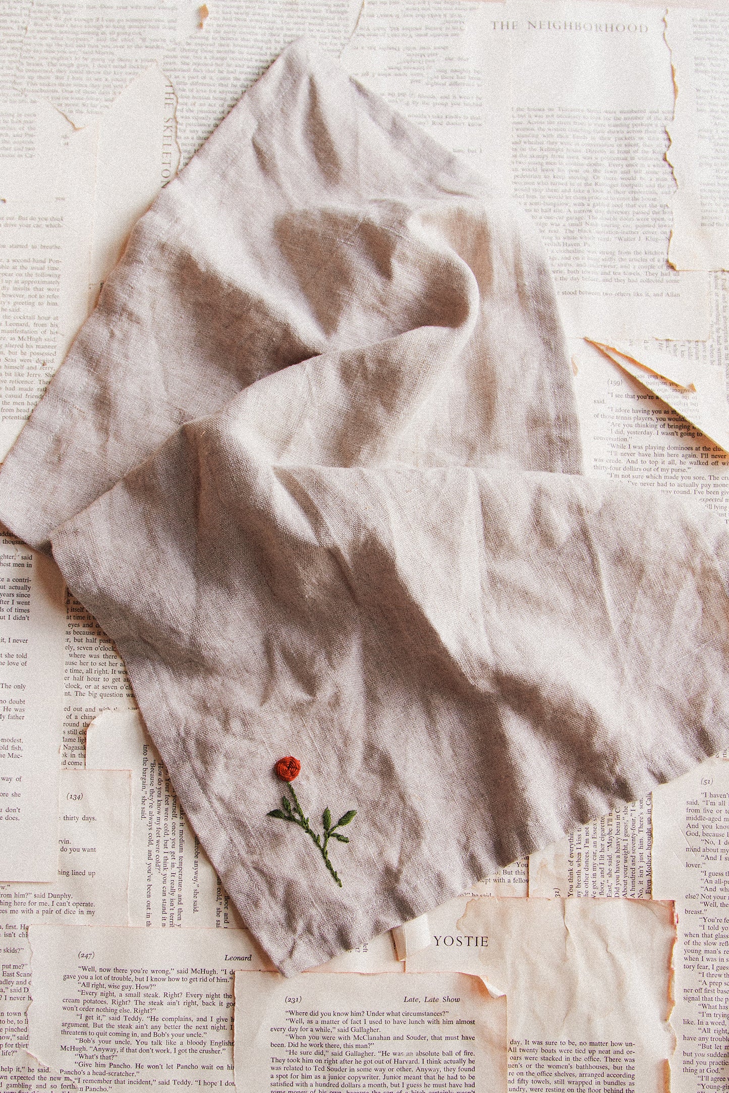 Embroidered Tea Towel