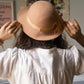 Blush Wool Hat with Feather