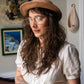 Blush Wool Hat with Feather