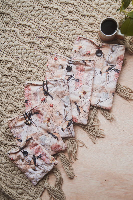 Finch on Cotton Stalk Book Sleeve