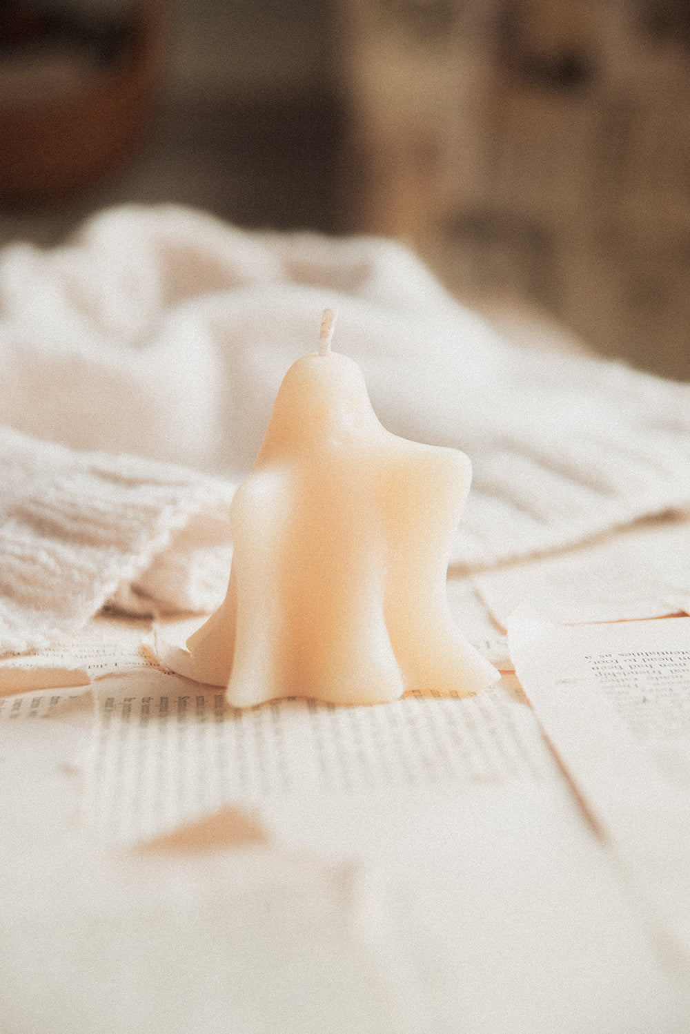 Beeswax Ghost Candle