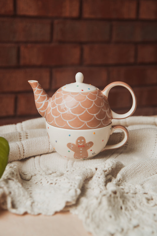 Gingerbread Teapot & Cup Set