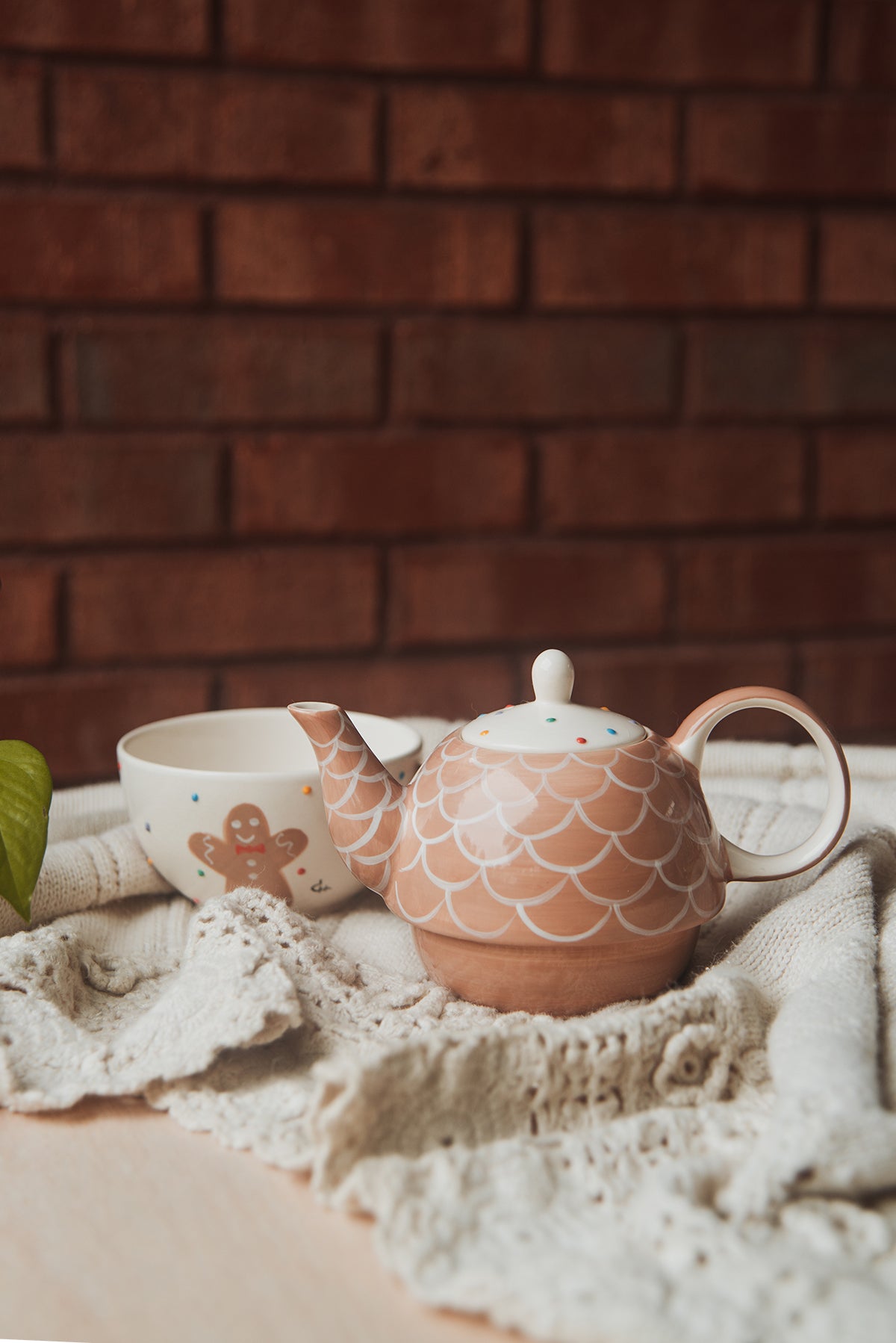 Gingerbread Teapot & Cup Set