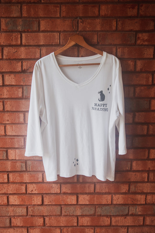 Happy Reading Cat Tee - Size G
